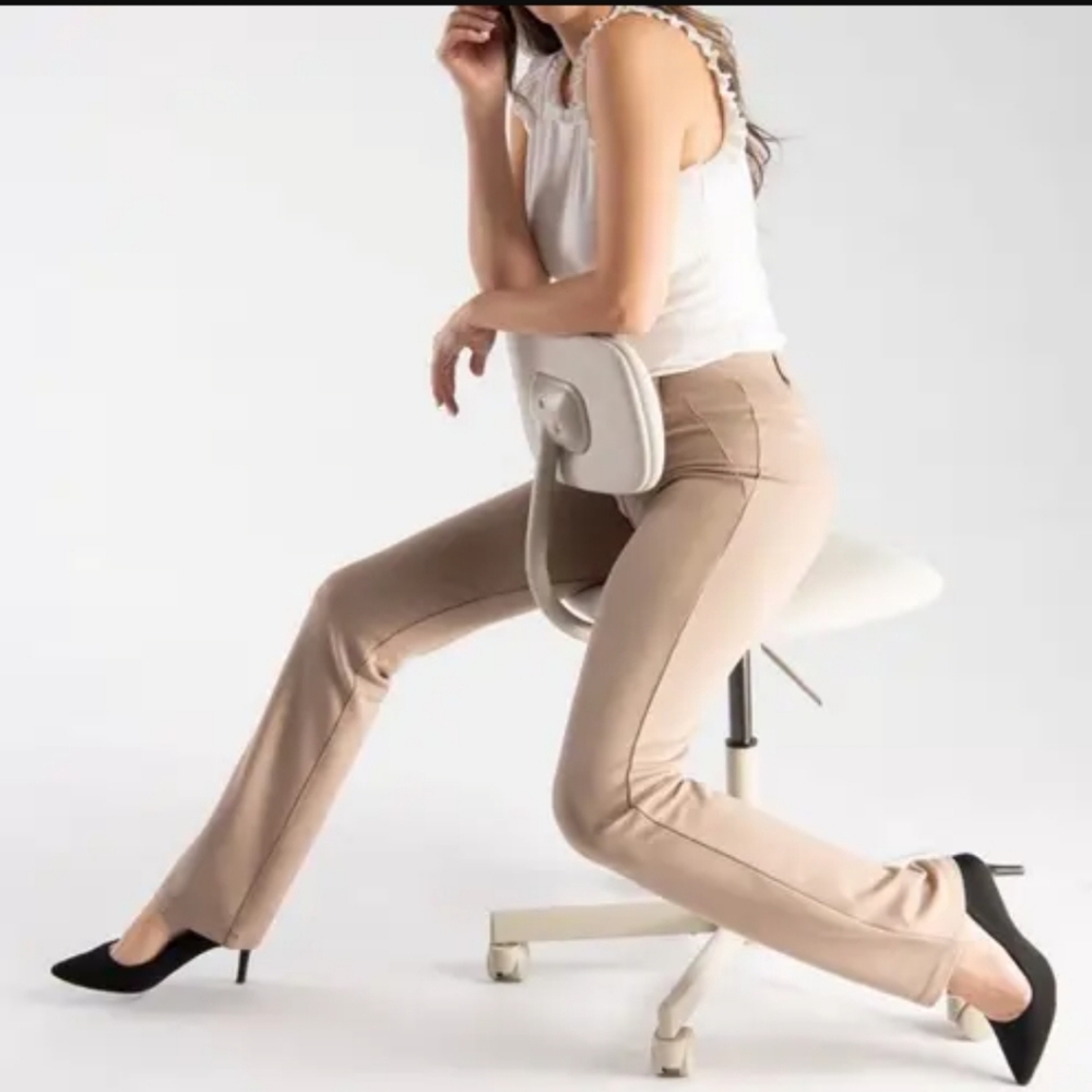 Betabrand Khaki Twill Trouser Yoga Dress Pants Size XL Long